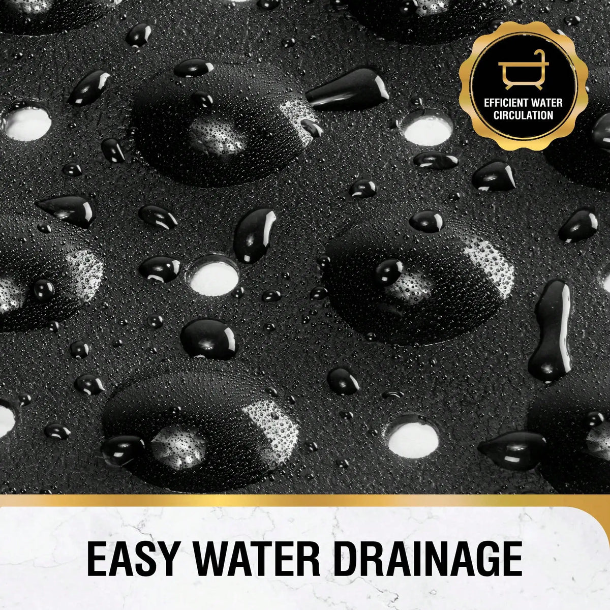 Non Slip Bath Mat With Strong Suction Cups Drain Holes