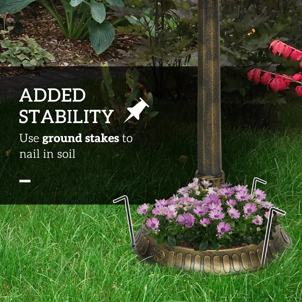 Outsunny Outdoor Bird Bath With Planter Pedestal And Bowl