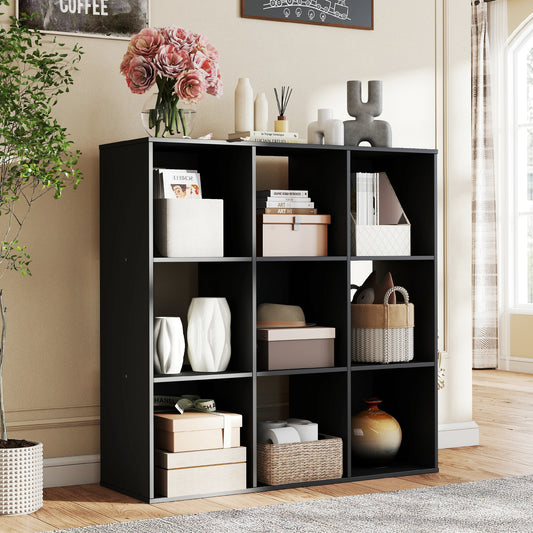 Jhk Modern Wooden 9 Cube Storage Organizer Bookcase