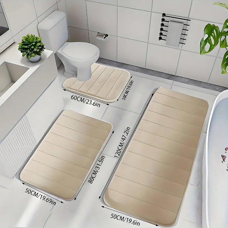 Memory Foam Bath Rug Non Slip Quick Dry Bathroom Mats