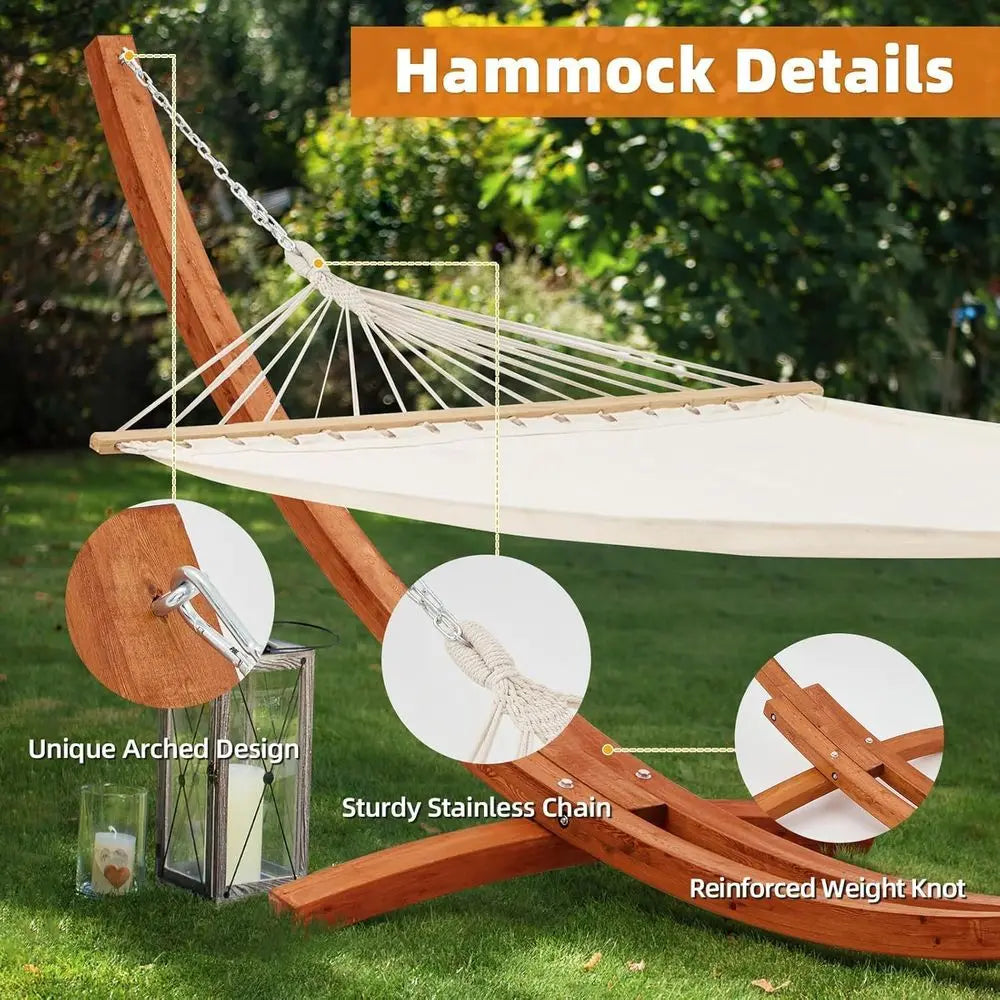 Heavy Duty Two Person Hammock With Sturdy Stand For Outdoors