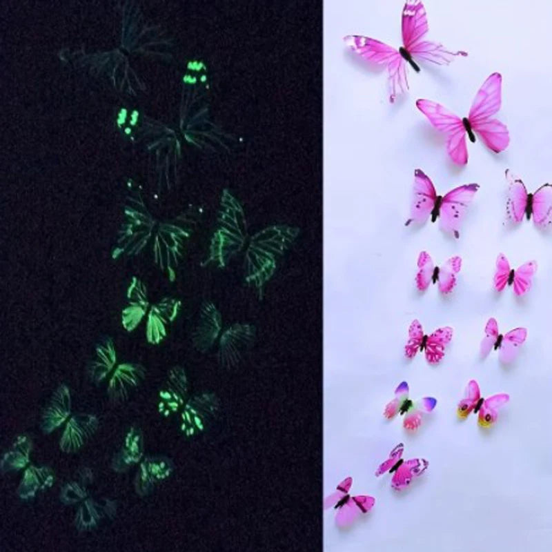 3D Luminous Butterfly Wall Stickers Creative Home Decor Art