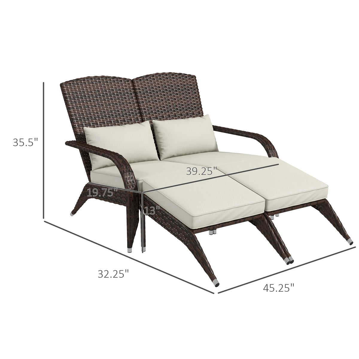 Outsunny Wicker Adirondack Outdoor Patio Chairs With Cushions