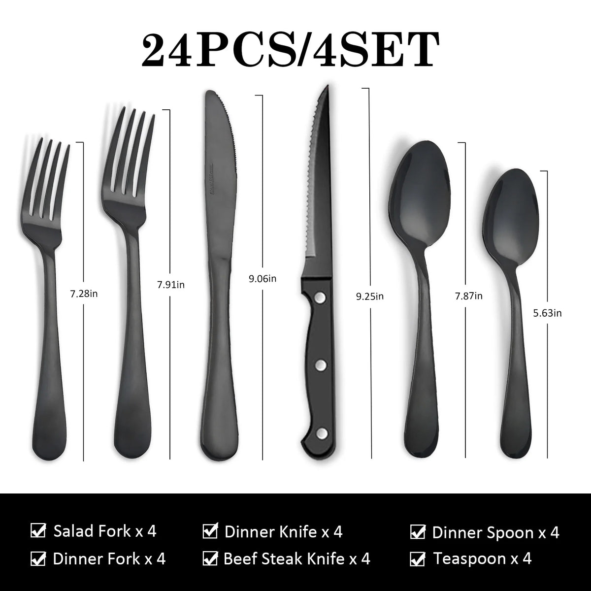 HANSMART Stainless Steel Flatware Set Classic Kitchen Collection