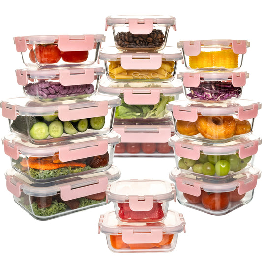 Glass Food Storage Containers Leakproof Airtight BPA Free Microwave Safe