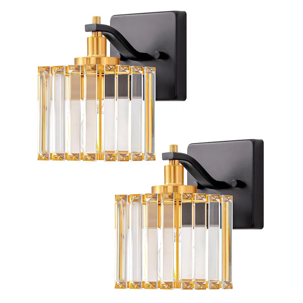 Modern Hardwired Crystal Wall Sconces For Bathroom Vanity Lighting