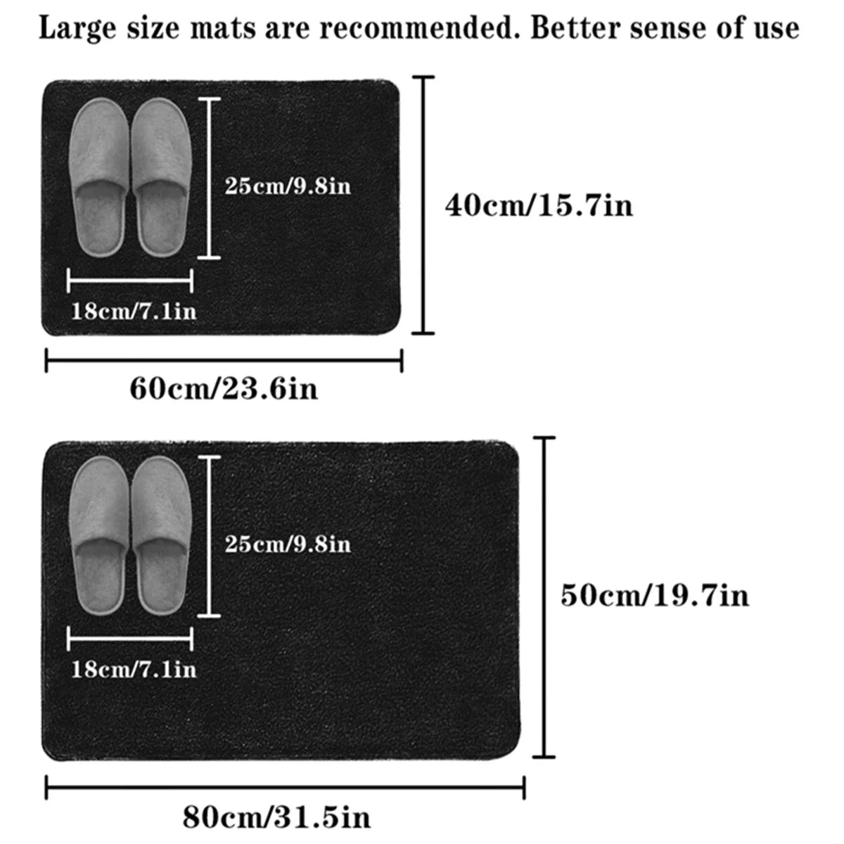 Bathroom Anti Slip PVC Floor Mat Water Absorbent Bath Rug