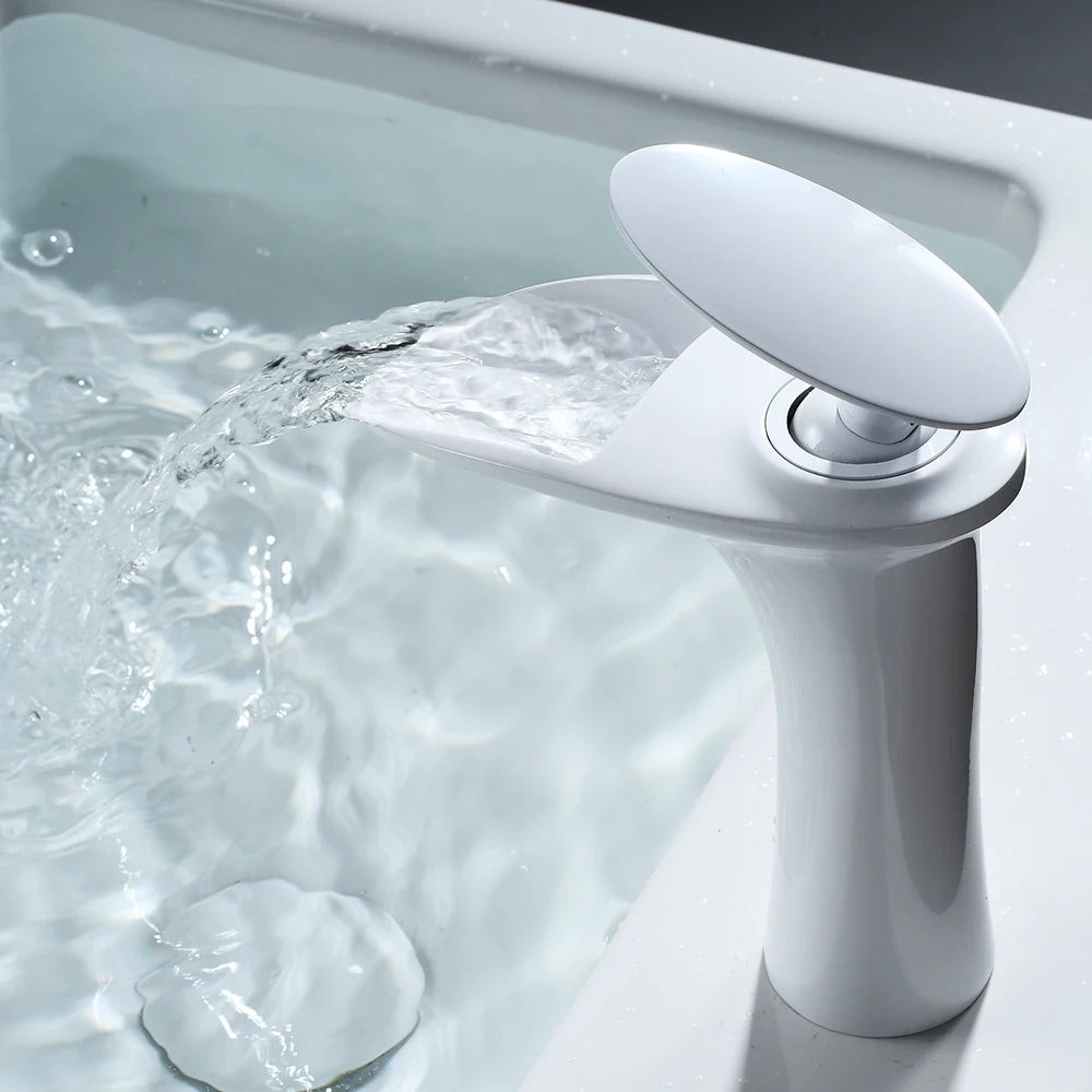 Brass Waterfall Single Handle Deck Mounted Basin Faucet 855