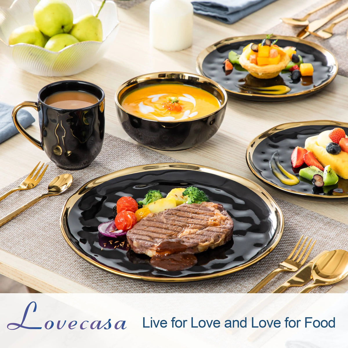 MALACASA Porcelain Dinnerware Set Everyday Dining Collection