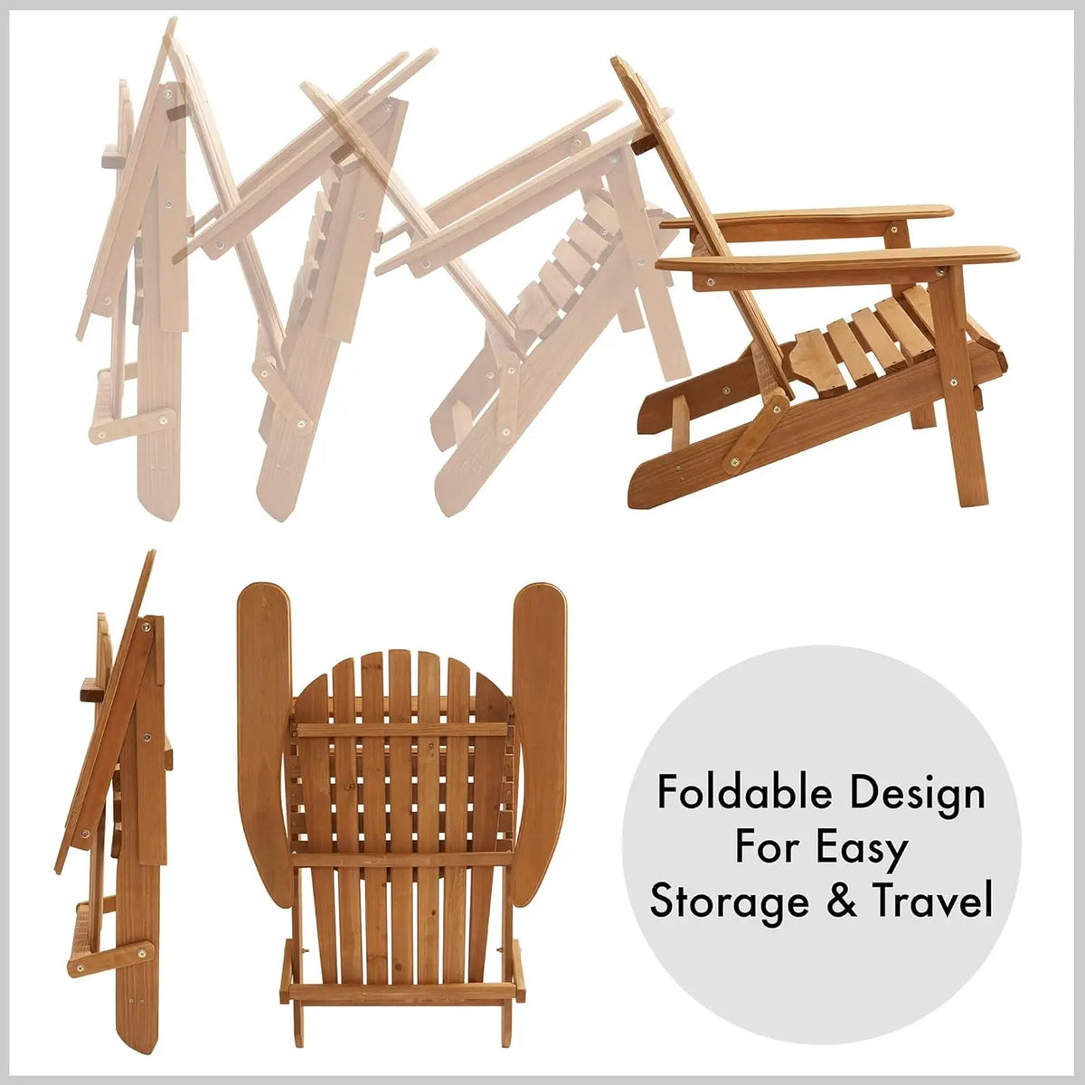 Cedar Wood Folding Adirondack Chair Set Of 2 For Patio And Garden