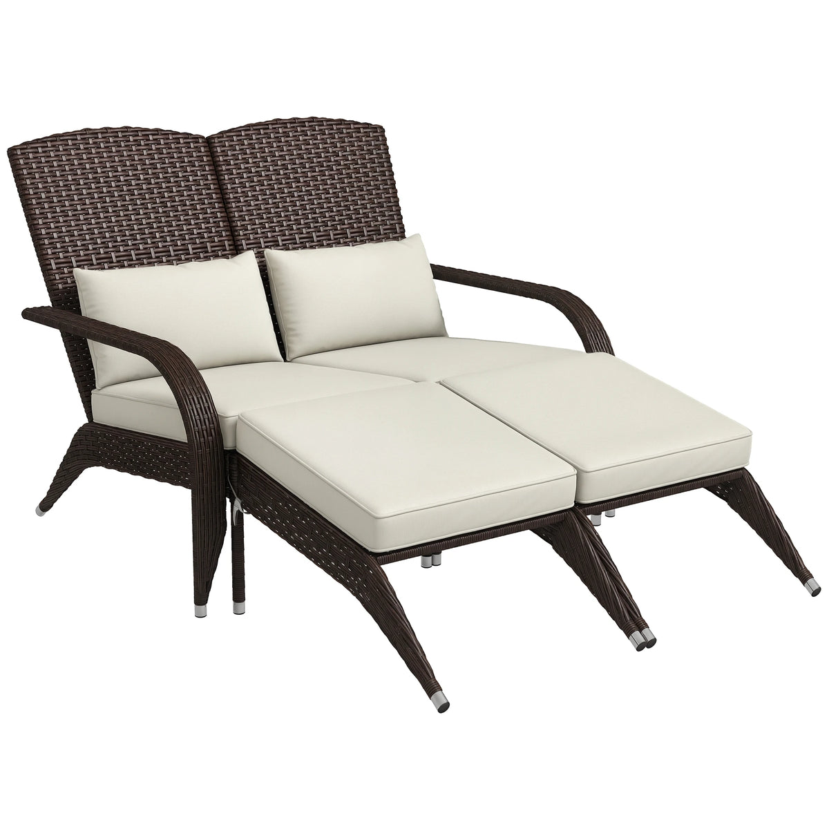 Outsunny Wicker Adirondack Outdoor Patio Chairs With Cushions