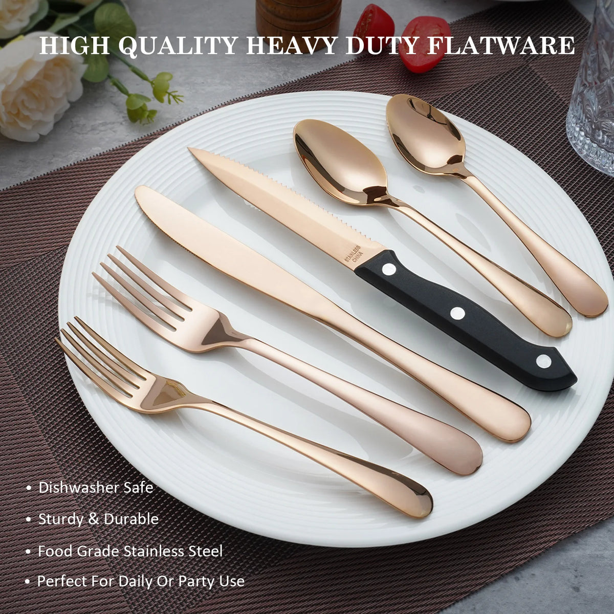 HANSMART Stainless Steel Flatware Set Classic Kitchen Collection