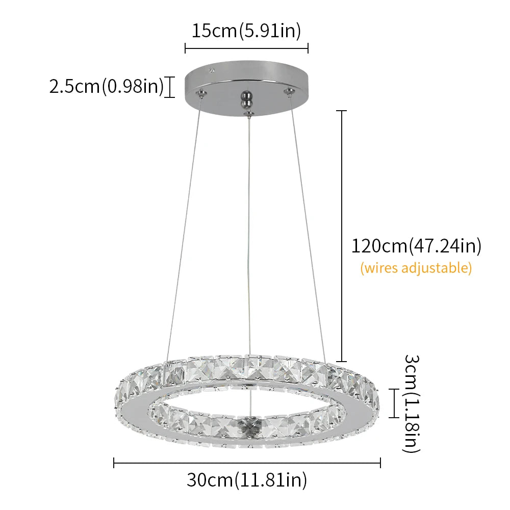 GreeLustr Luxury Crystal Pendant Light Dimmable LED Chandelier