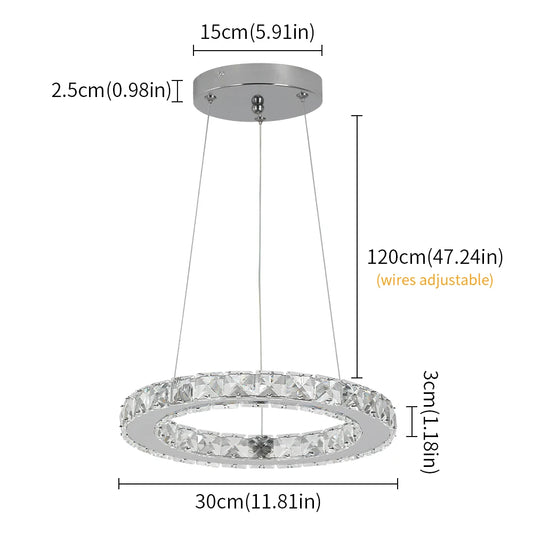 GreeLustr Luxury Crystal Pendant Light Dimmable LED Chandelier
