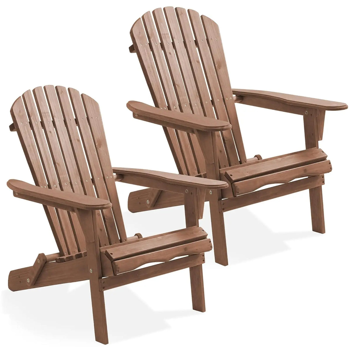 Cedar Wood Folding Adirondack Chair Set Of 2 For Patio And Garden