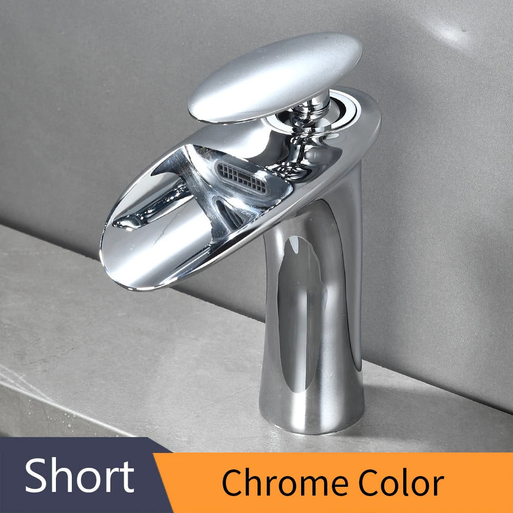 Brass Waterfall Single Handle Deck Mounted Basin Faucet 855