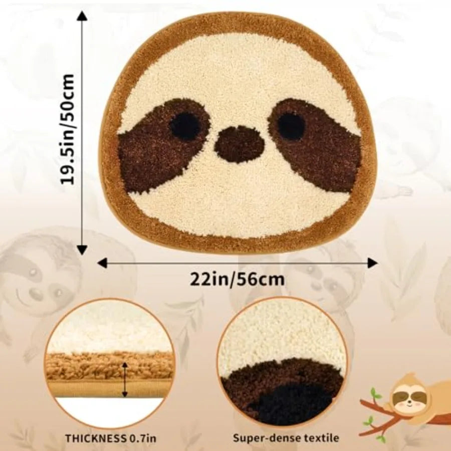 Cute Sloth Bath Mat Soft Non Slip Absorbent Bathroom Rug