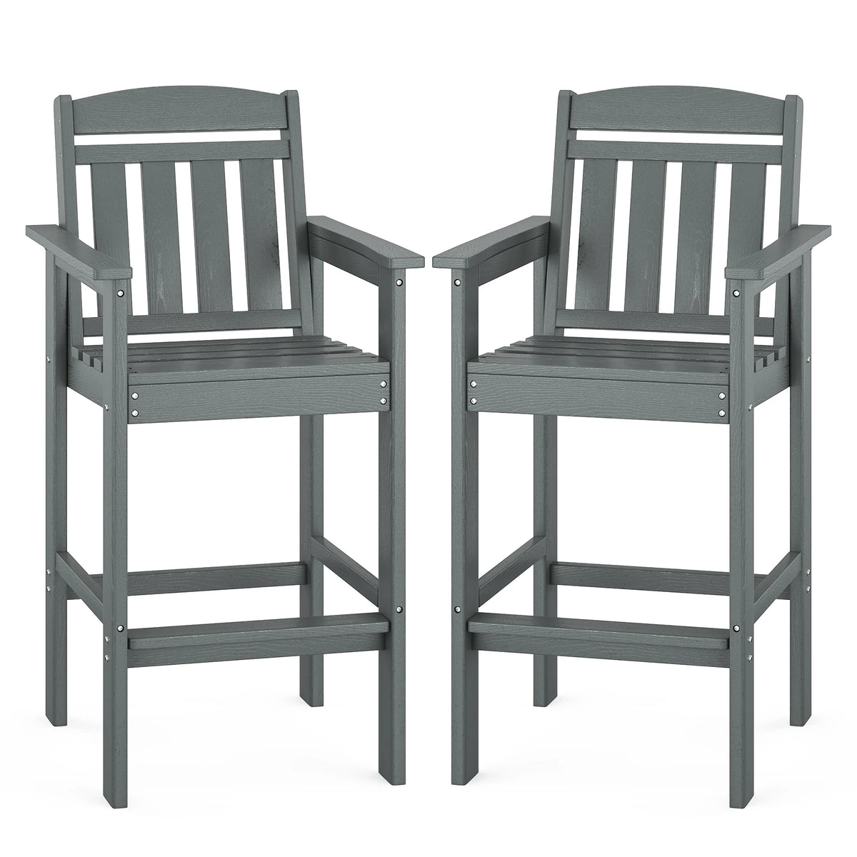 Farini Set Of 2 Tall Adirondack Bar Stools With Tray