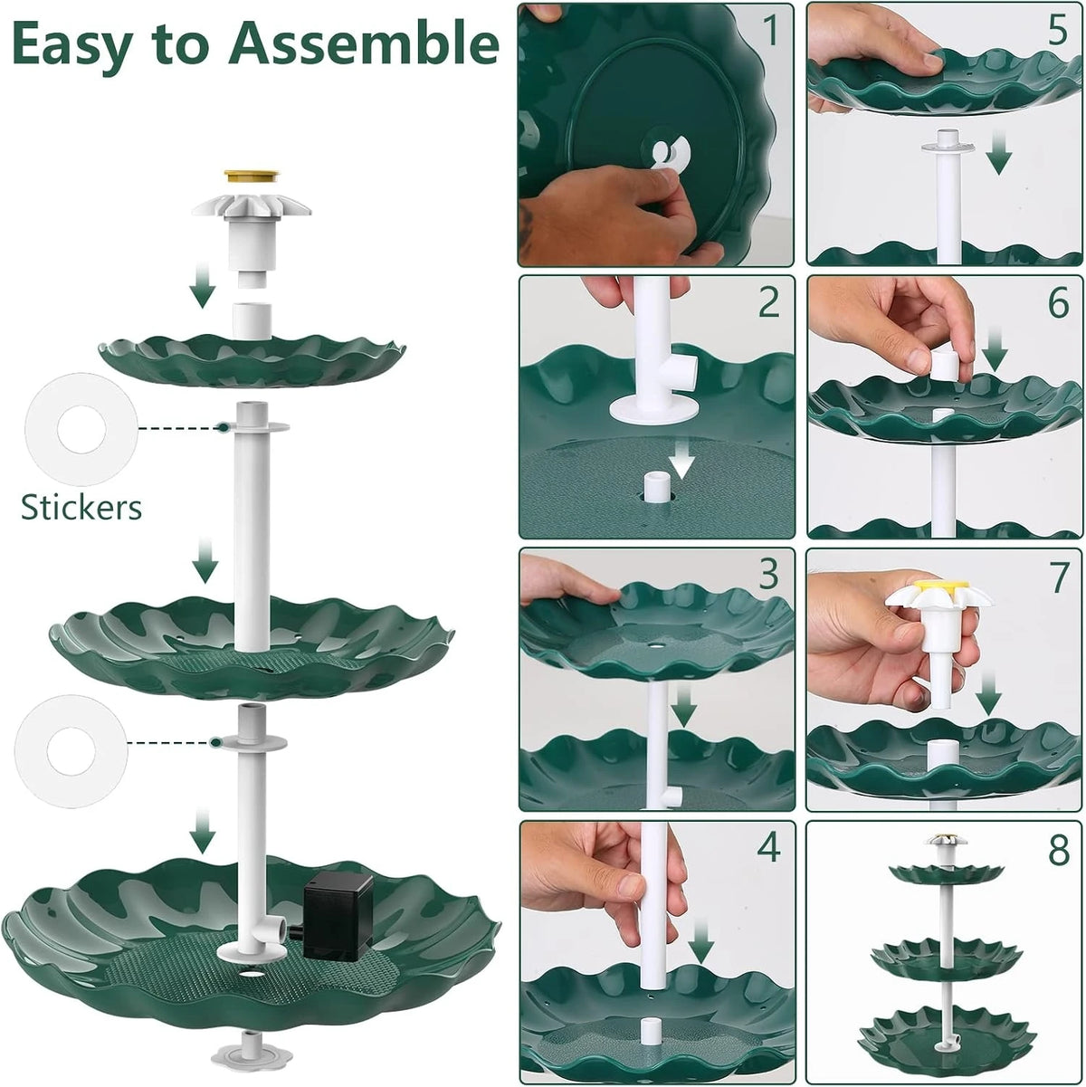 Solar Bird Bath Water Fountain For Garden And Fish Tanks