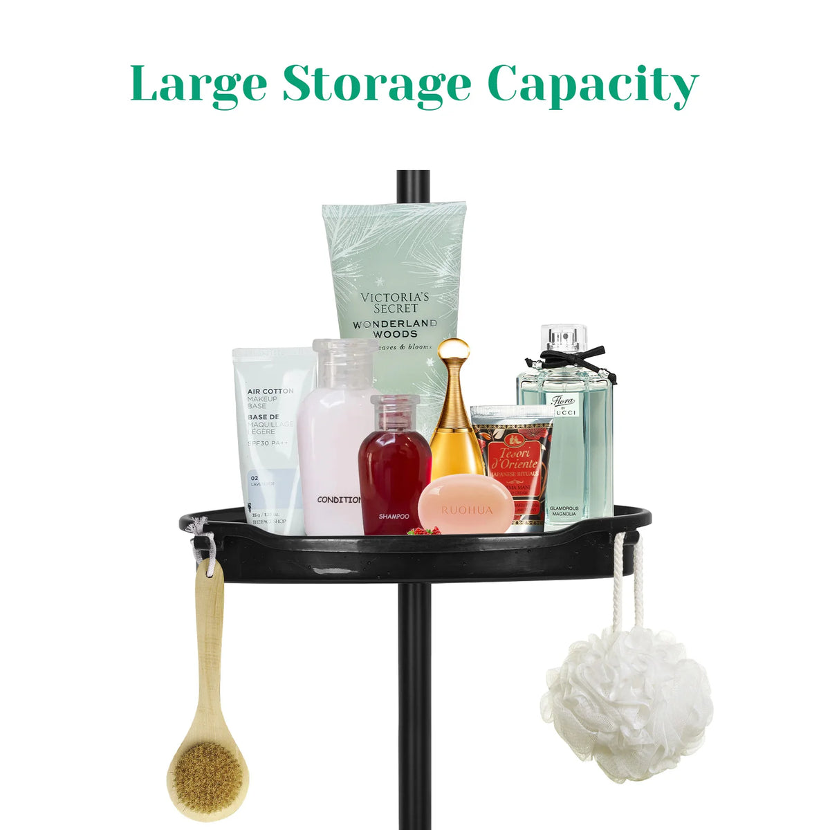 HiMISS Corner Shower Caddy Tension Pole Four Tier Organizer