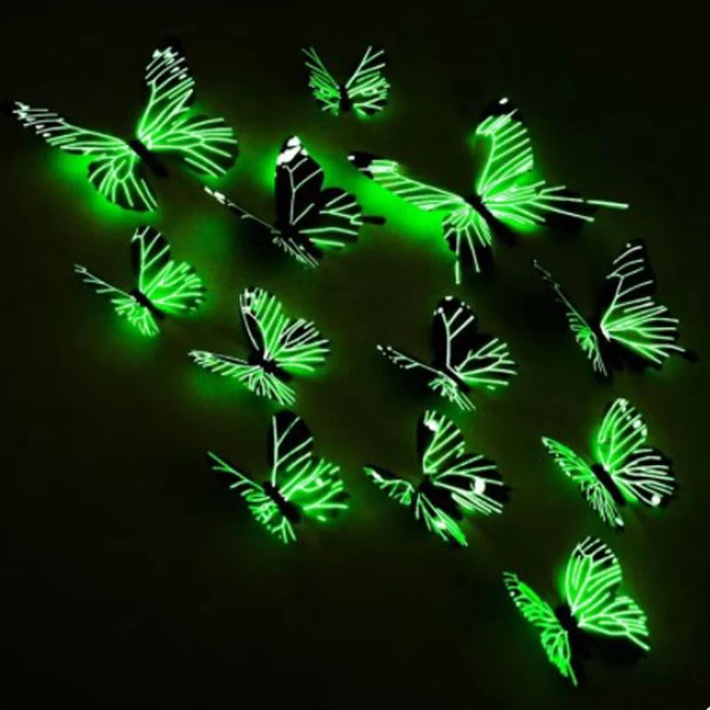 3D Luminous Butterfly Wall Stickers Creative Home Decor Art