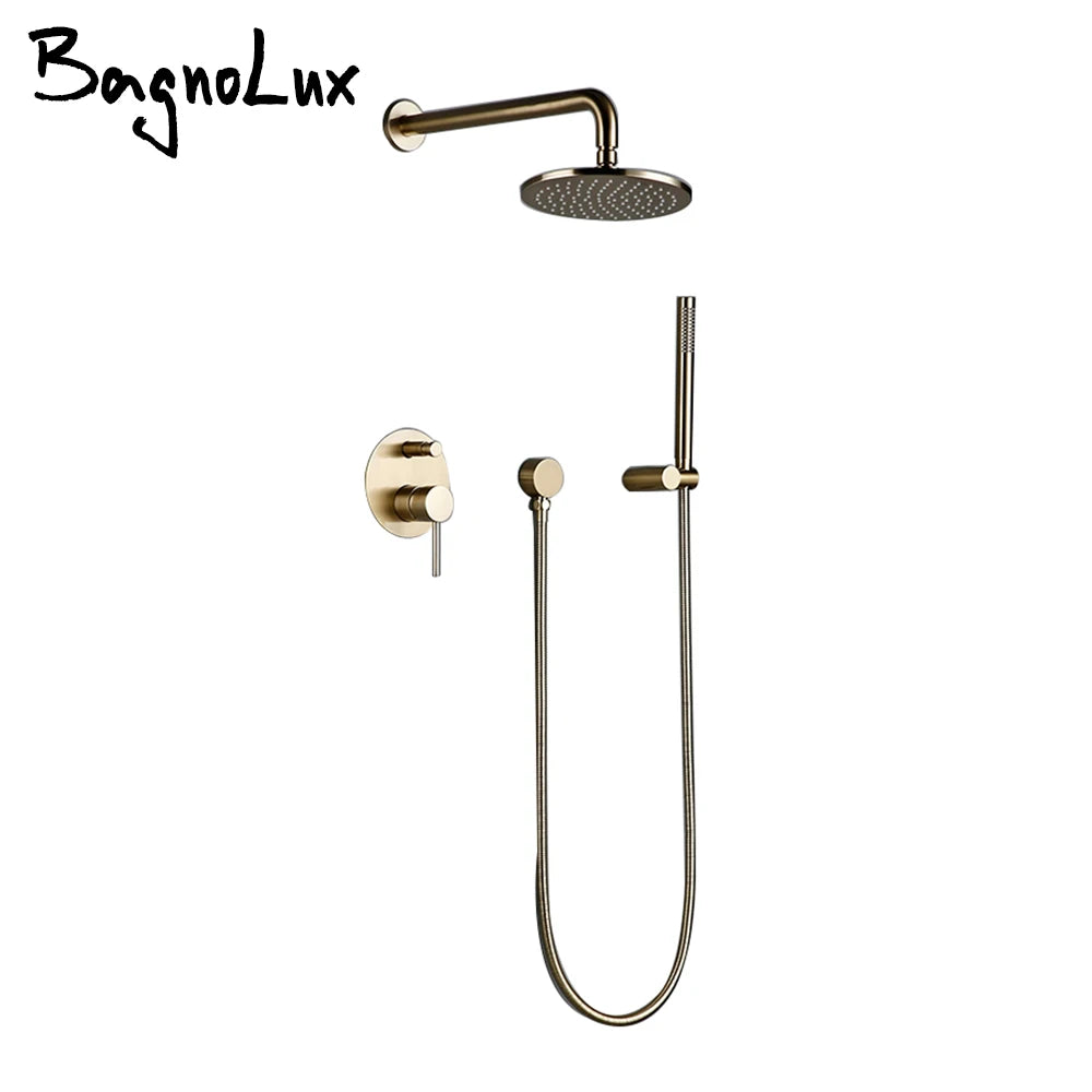 Bagnolux Wall Mounted Shower System With Rainfall Bathroom Faucet