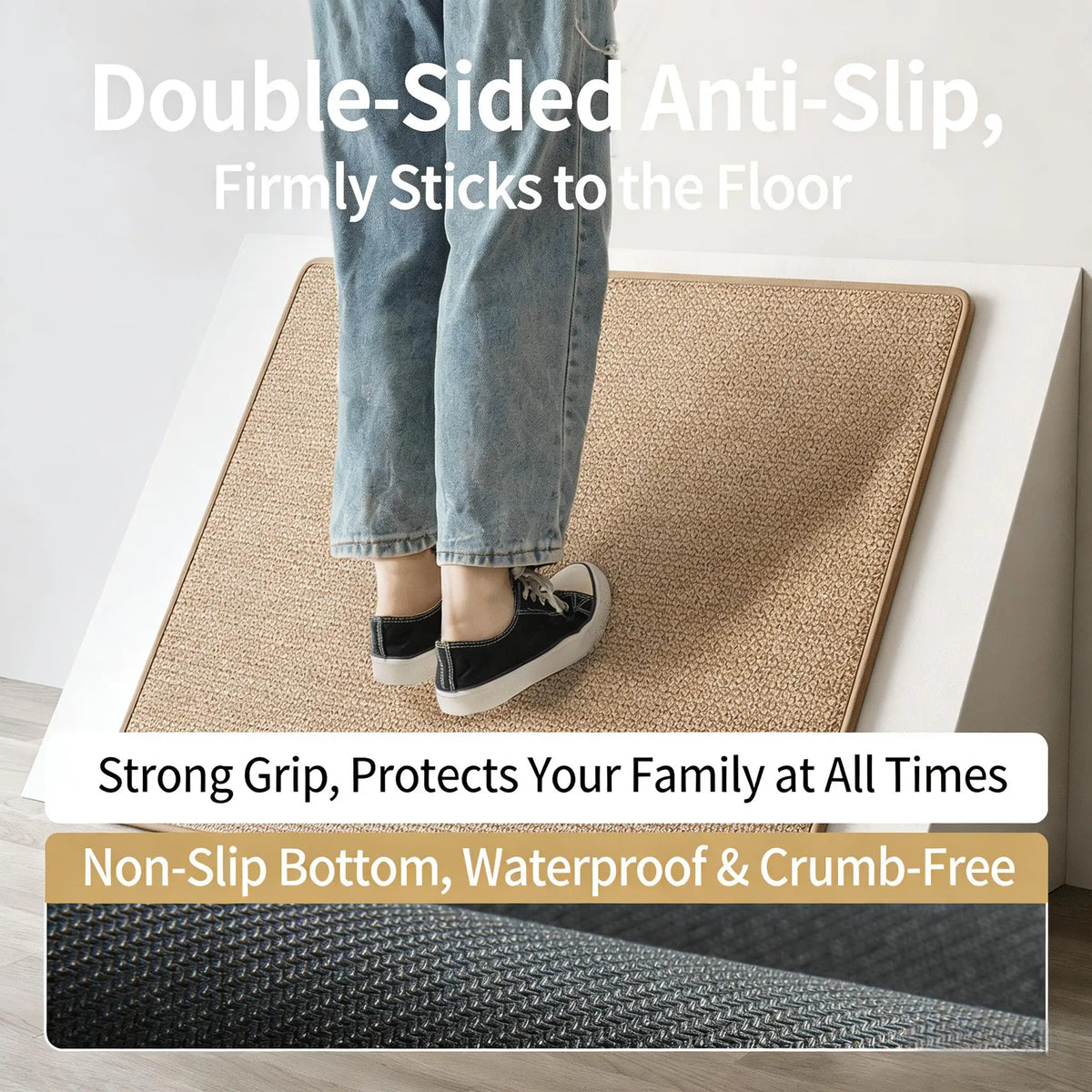Quick Dry Absorbent Bathroom Mat Set With Non Slip Backing
