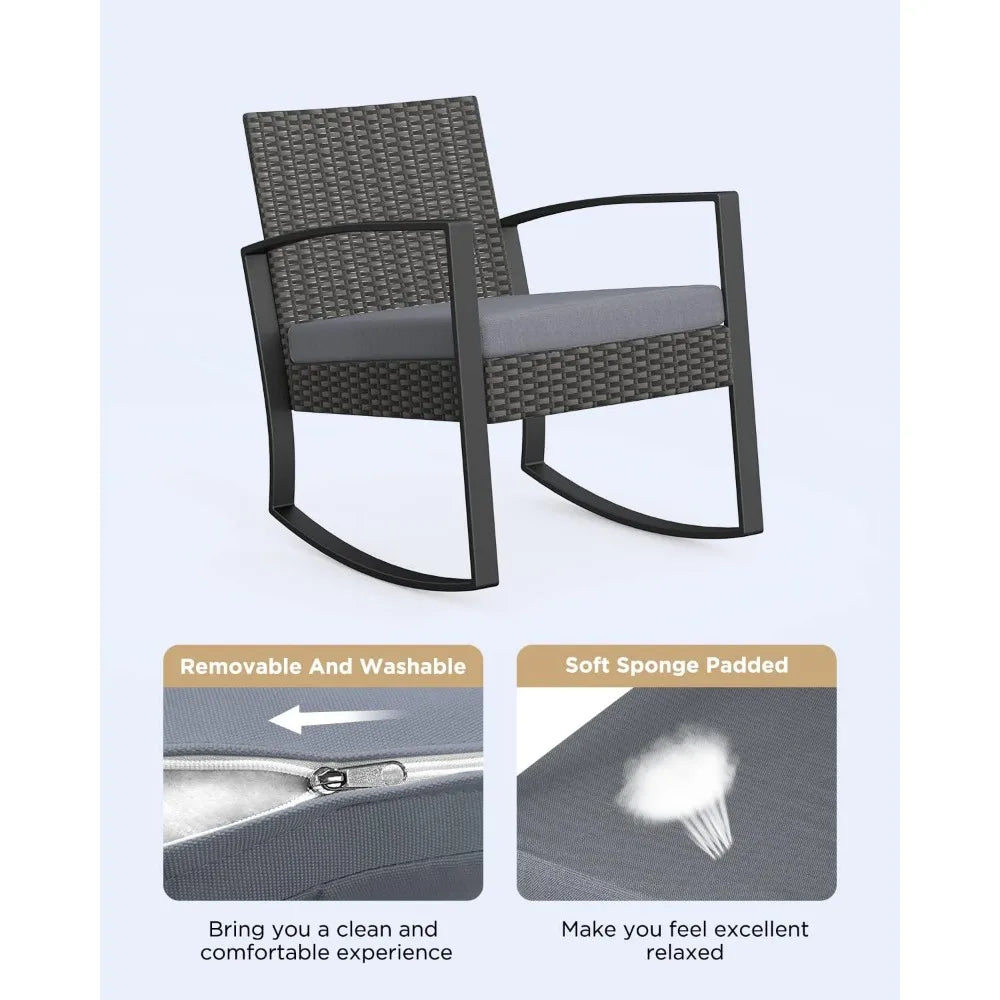 Outdoor Rattan Patio Bistro Furniture Set With Coffee Table