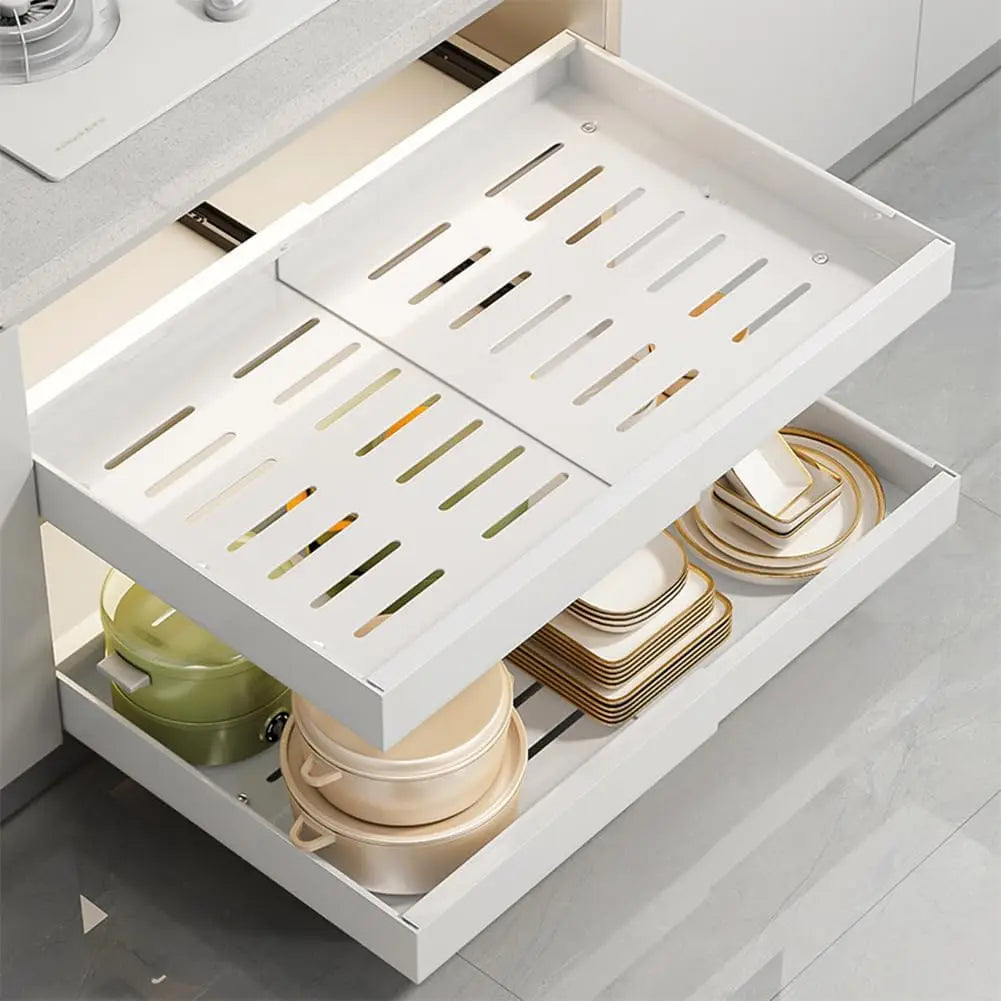 Garvee Adjustable Stainless Steel Pull Out Cabinet Organizer