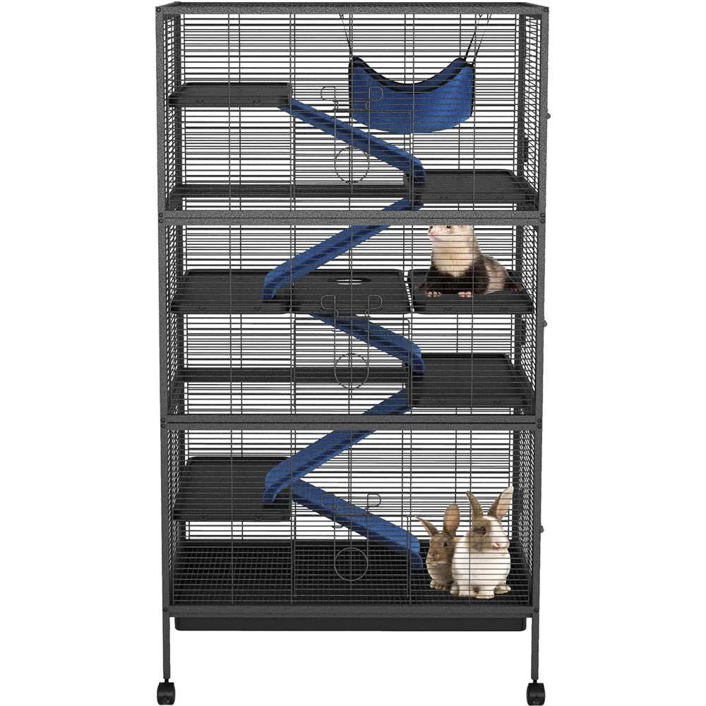 Metal Bird Cage With Rolling Stand And Multiple Access Doors