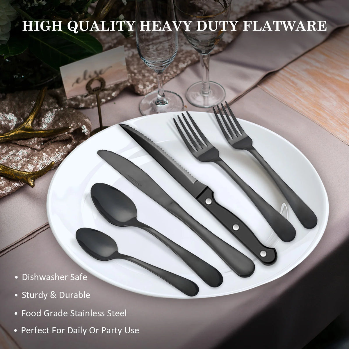 HANSMART Stainless Steel Flatware Set Classic Kitchen Collection