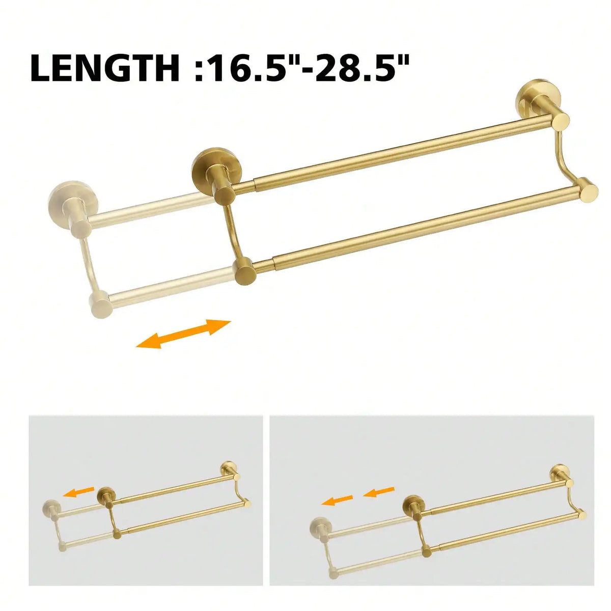Adjustable Stainless Steel Wall Mount Towel Bar For Bathroom