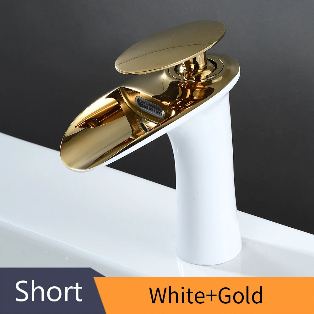 Brass Waterfall Single Handle Deck Mounted Basin Faucet 855