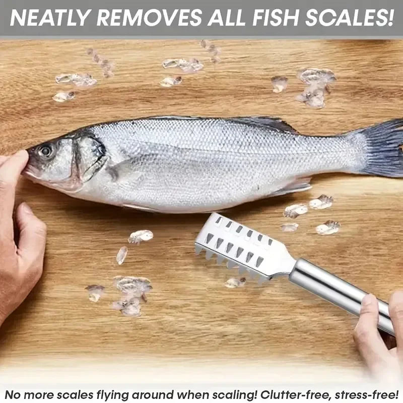 Multi Purpose Kitchen Scraper Fish Ginger Veggies Non Slip Handle