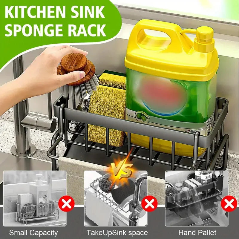 Stainless Steel Kitchen Sink Organizer For Cleaning Supplies