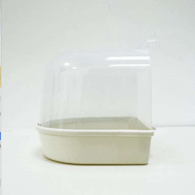 Hanging Anti Spill Bird Bath Plastic Washable Parrot Cage Accessory