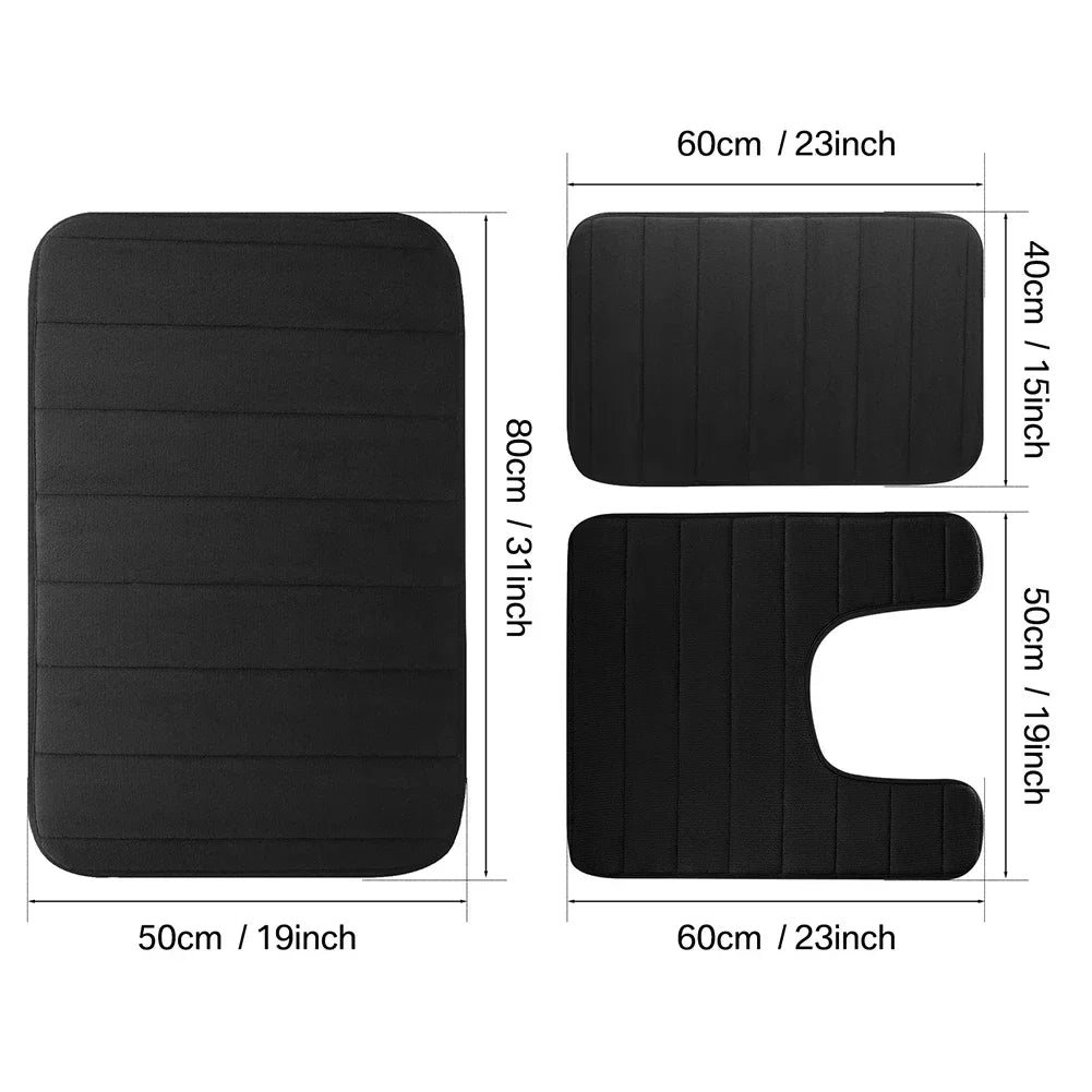 Memory Foam Bath Mat Non Slip Ultra Absorbent Cotton Rug Machine Washable