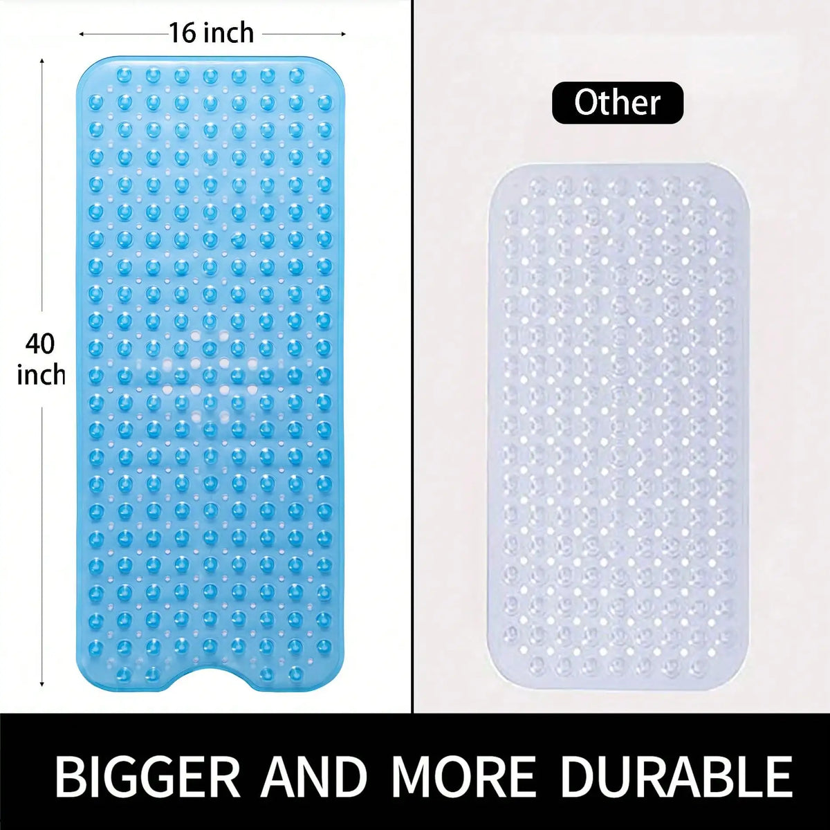 Soft Non Slip Bath Mat With Suction Cups For Bathrooms