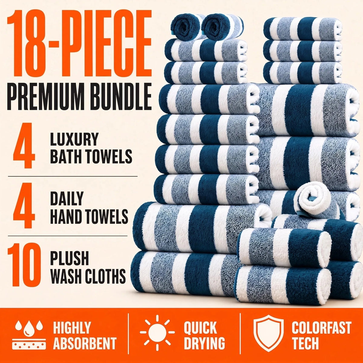 Quick Absorbent Plush Bathroom Towel Set For Home And Hotel