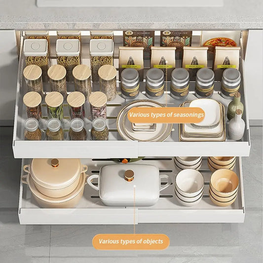 Garvee Adjustable Stainless Steel Pull Out Cabinet Organizer