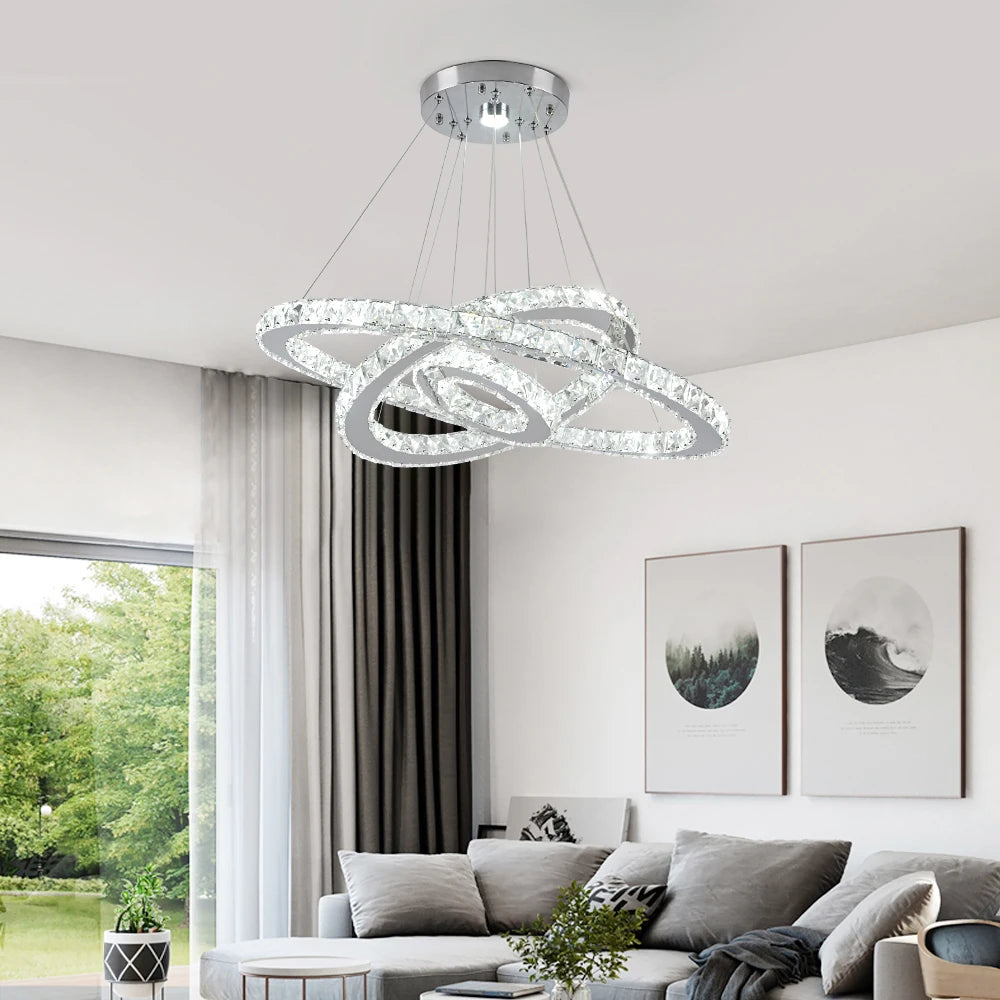GreeLustr Luxury Crystal Pendant Light Dimmable LED Chandelier