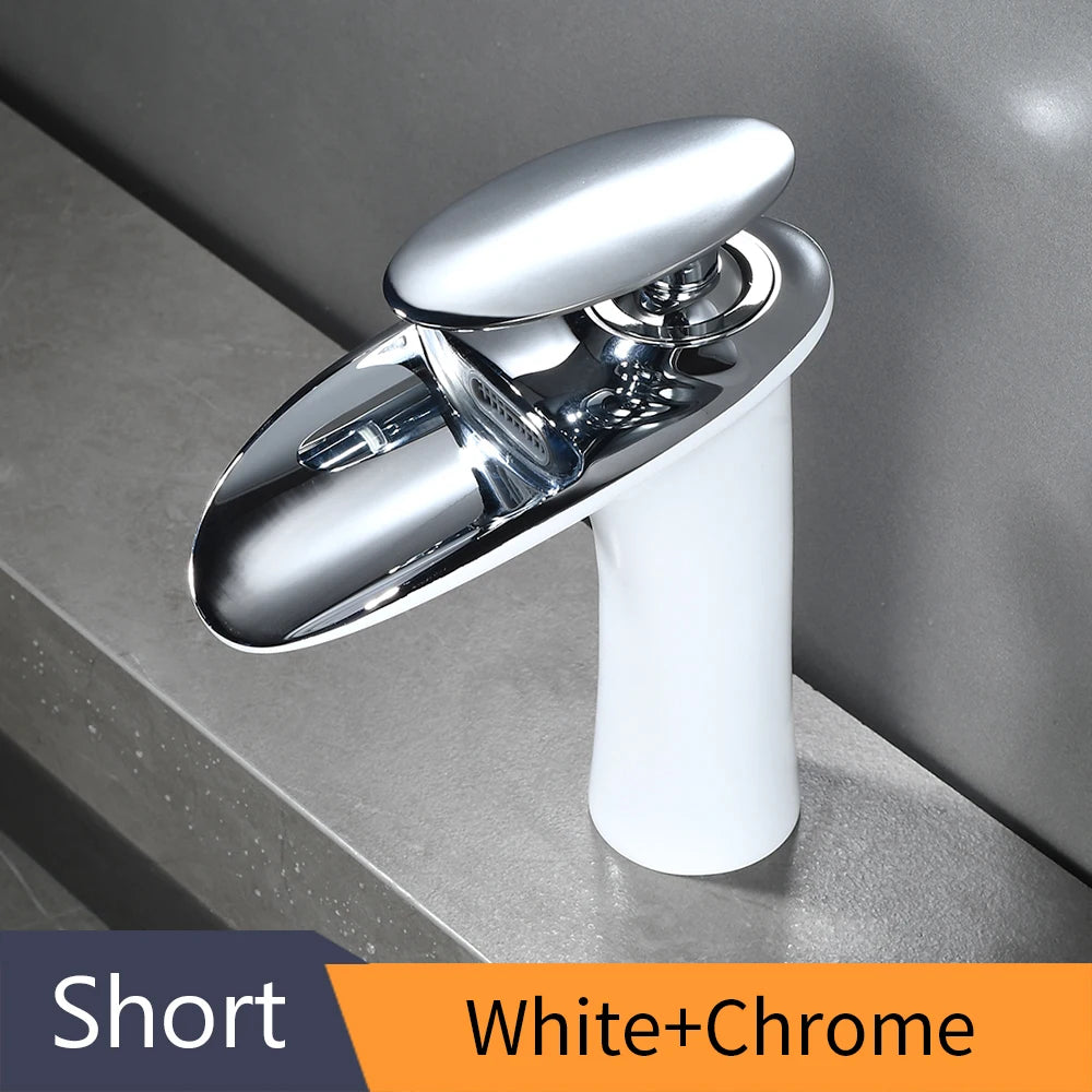 Brass Waterfall Single Handle Deck Mounted Basin Faucet 855