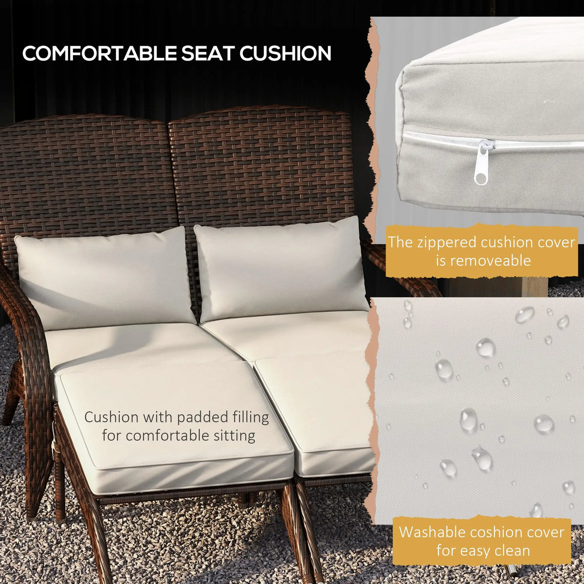Outsunny Wicker Adirondack Outdoor Patio Chairs With Cushions
