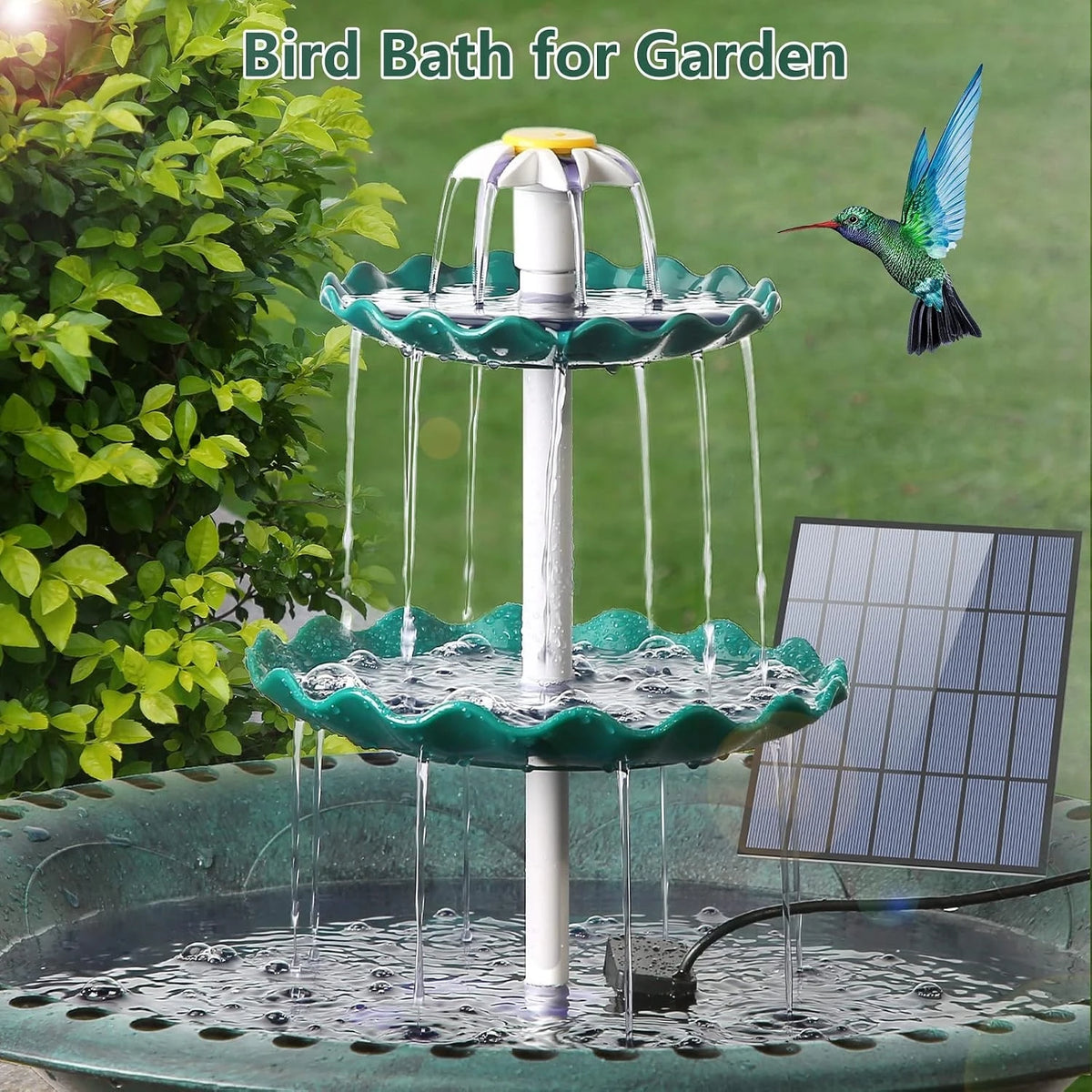 Solar Bird Bath Water Fountain For Garden And Fish Tanks