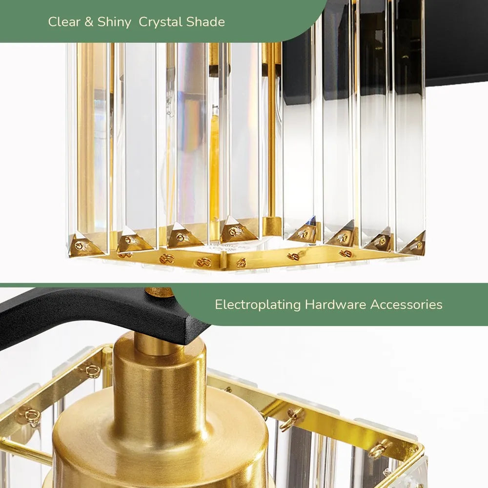 Modern Hardwired Crystal Wall Sconces For Bathroom Vanity Lighting
