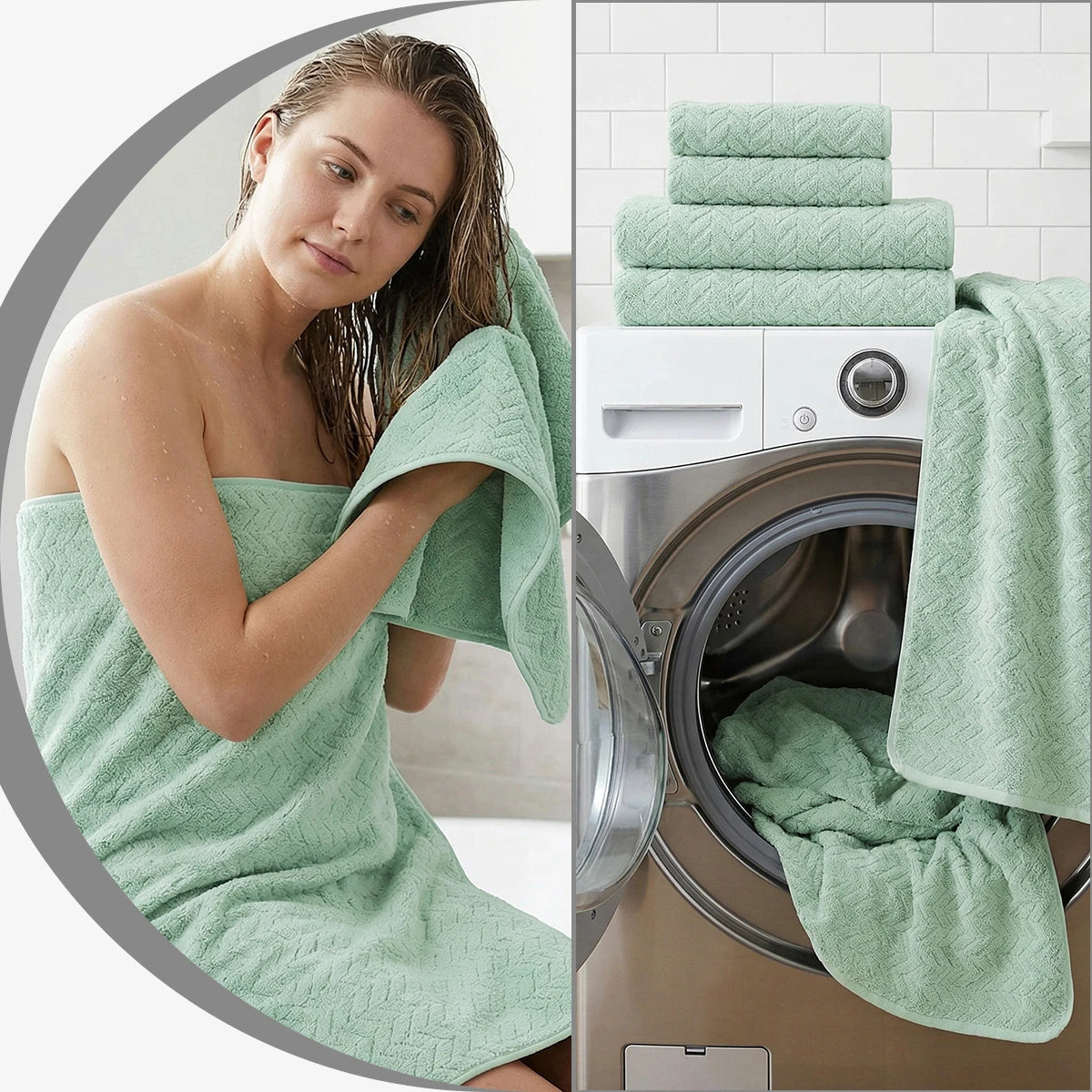 Premium 12 Piece Microfiber Bath Towel Set With High Absorbency