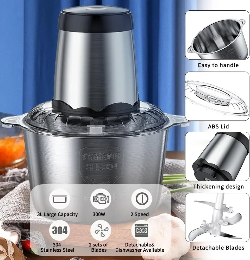 Electric Multifunctional Meat Grinder With Four Blades And Powerful Motor