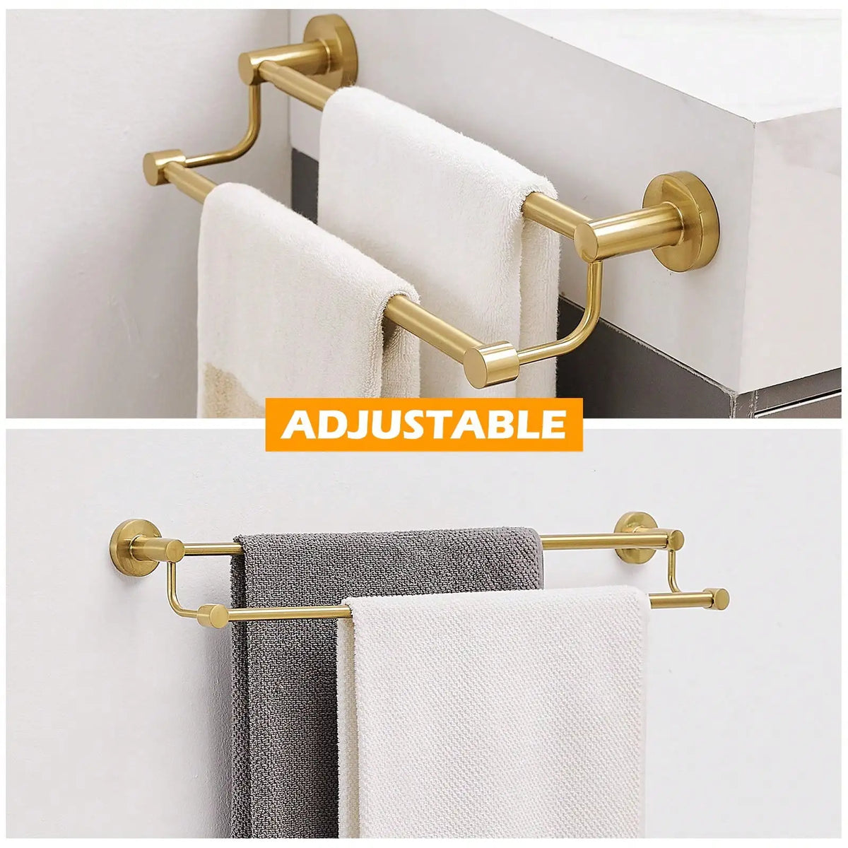 Adjustable Stainless Steel Wall Mount Towel Bar For Bathroom