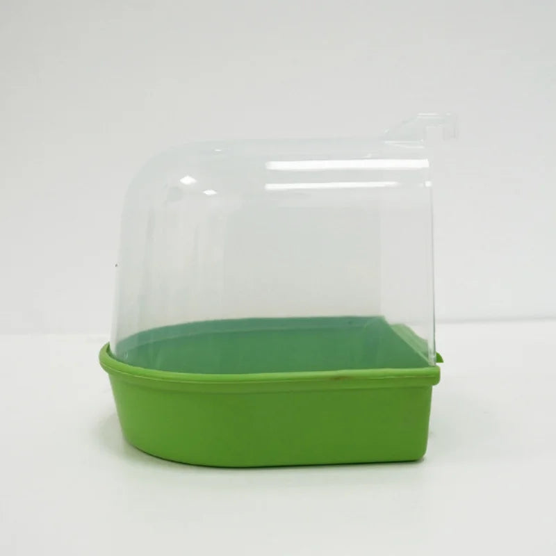 Hanging Anti Spill Bird Bath Plastic Washable Parrot Cage Accessory