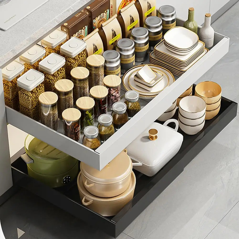 Garvee Adjustable Stainless Steel Pull Out Cabinet Organizer